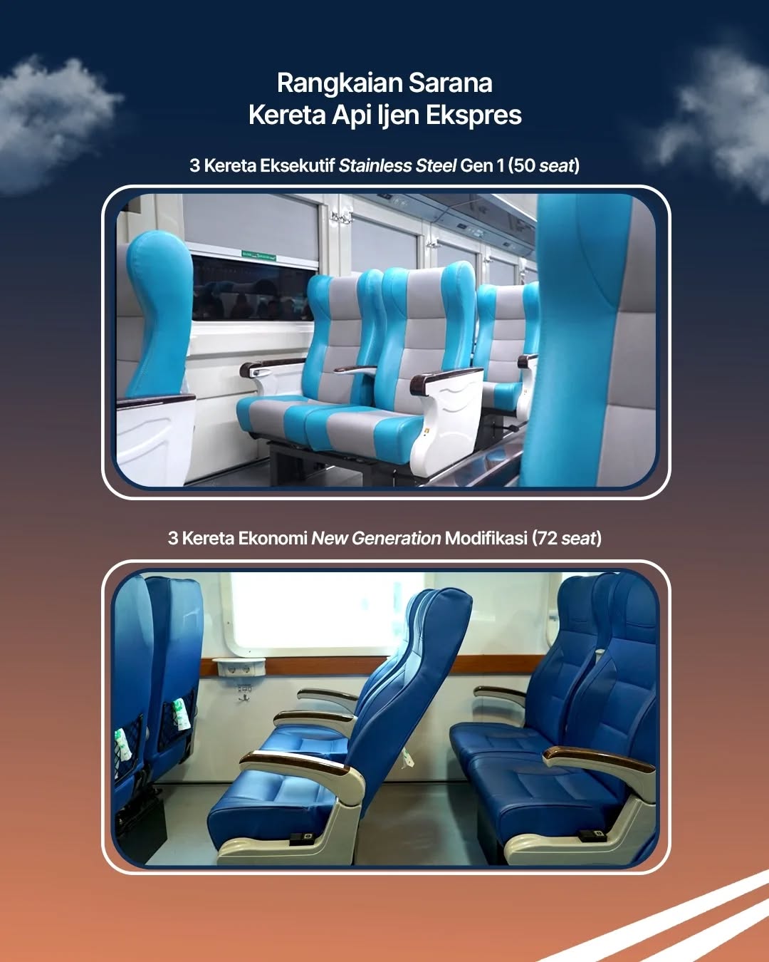 kursi di KA Ijen Ekpres