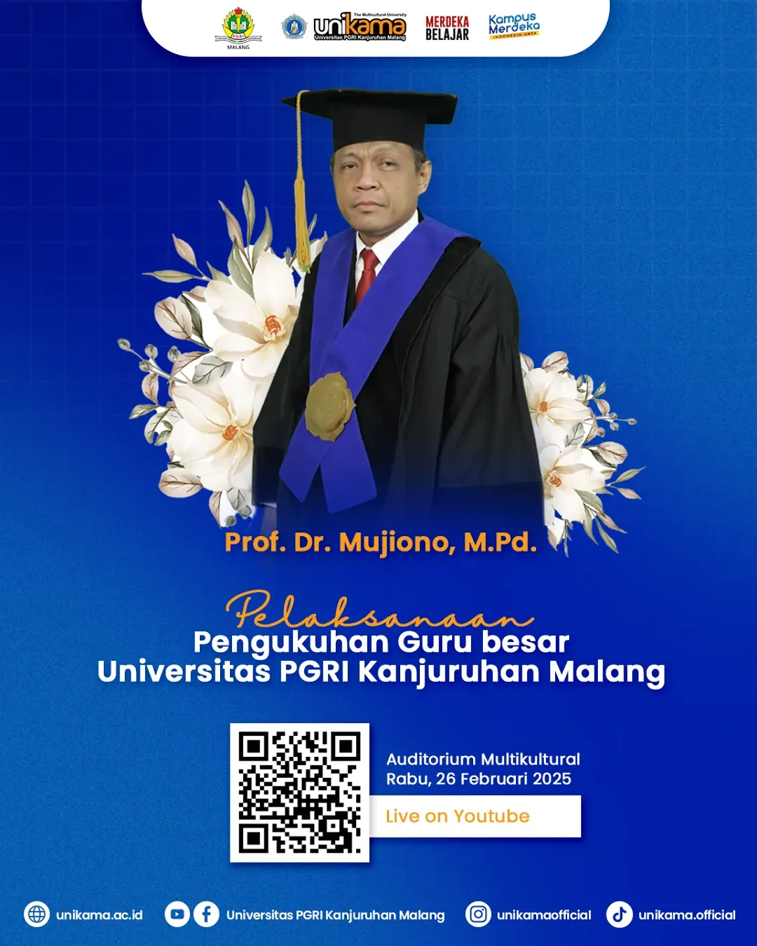 Prof Mujiono Guru Besar Unikama